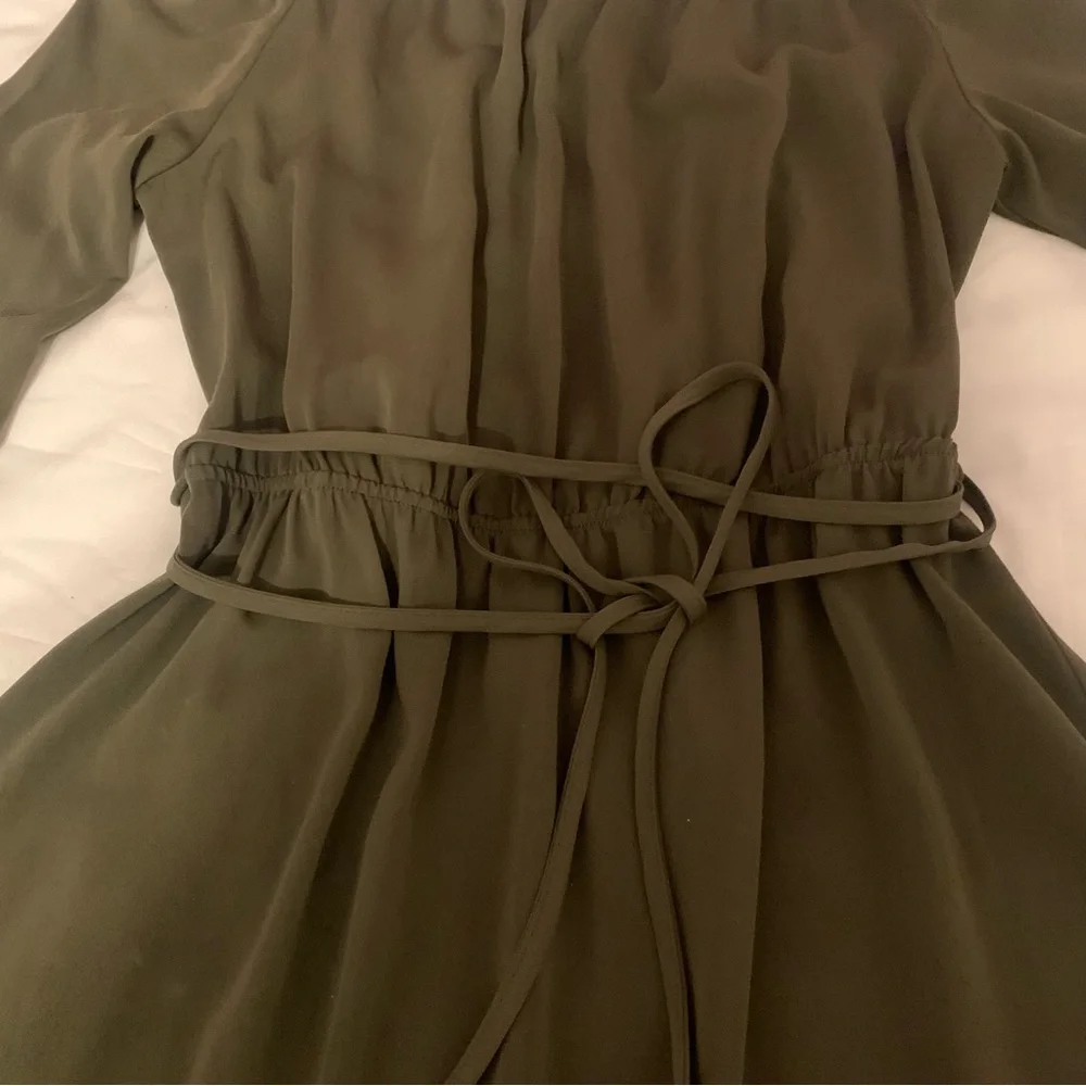 Elegant Khaki Off-Shoulder Princess Dress | Resort Chic | Coastal Luxe Style - Picture 7 of 7